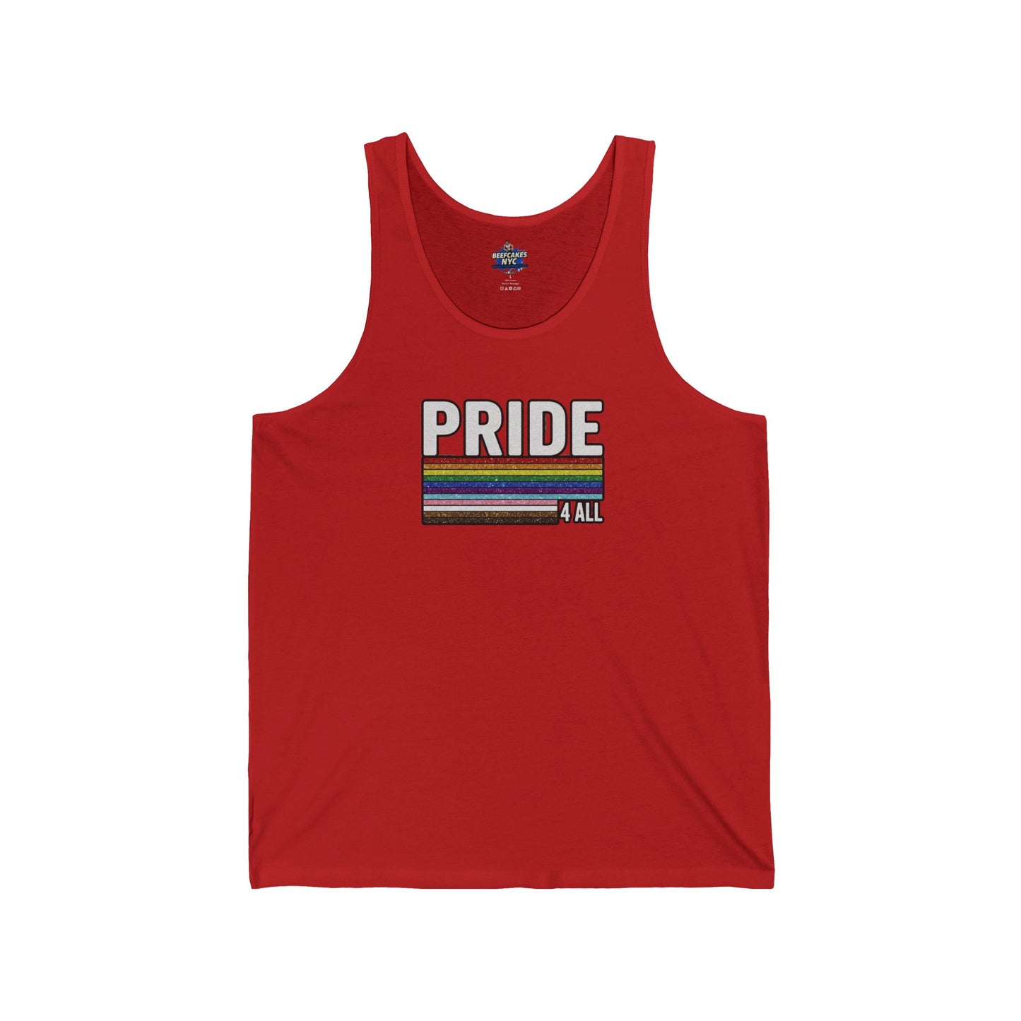 🌈PRIDE COLLECTION -"PRIDE 4 ALL" -RETRO GLITTER STRIPE TANK TOP