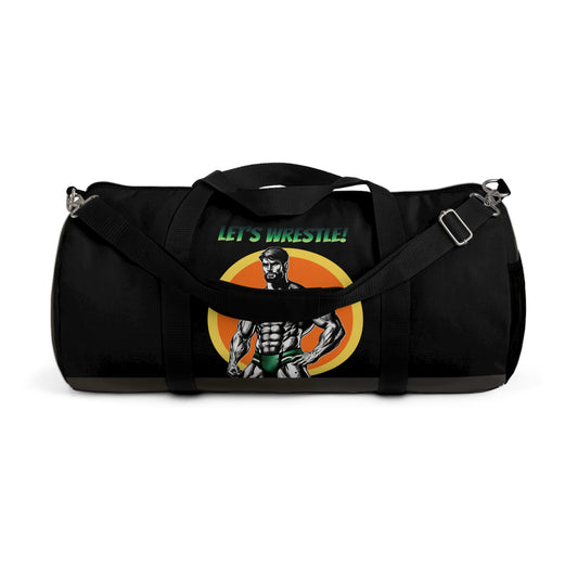 LET’S WRESTLE!- RETRO BEEFCAKES DUFFEL BAG IN BLACK (LIMITED EDITION)