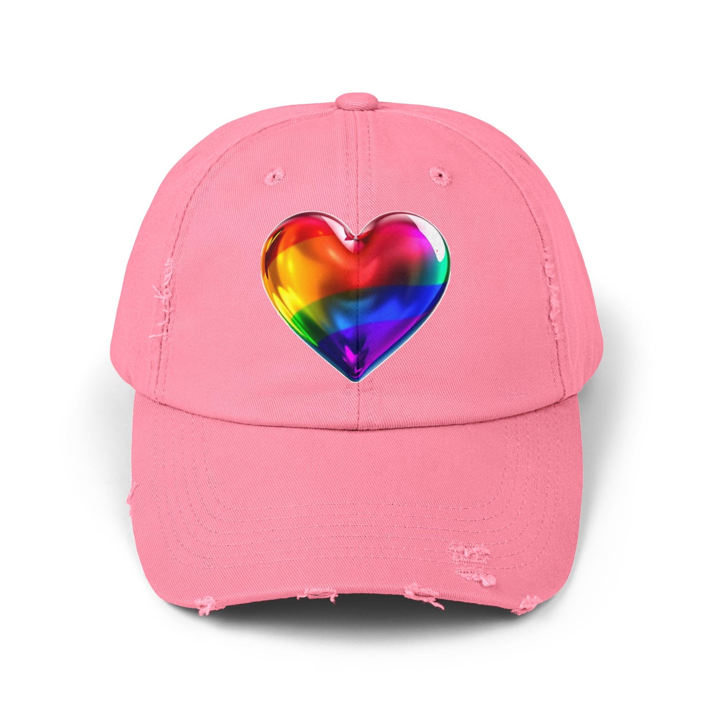🌈PRIDE COLLECTION-THE BIG HEART-ON-DISTRESSED HAT
