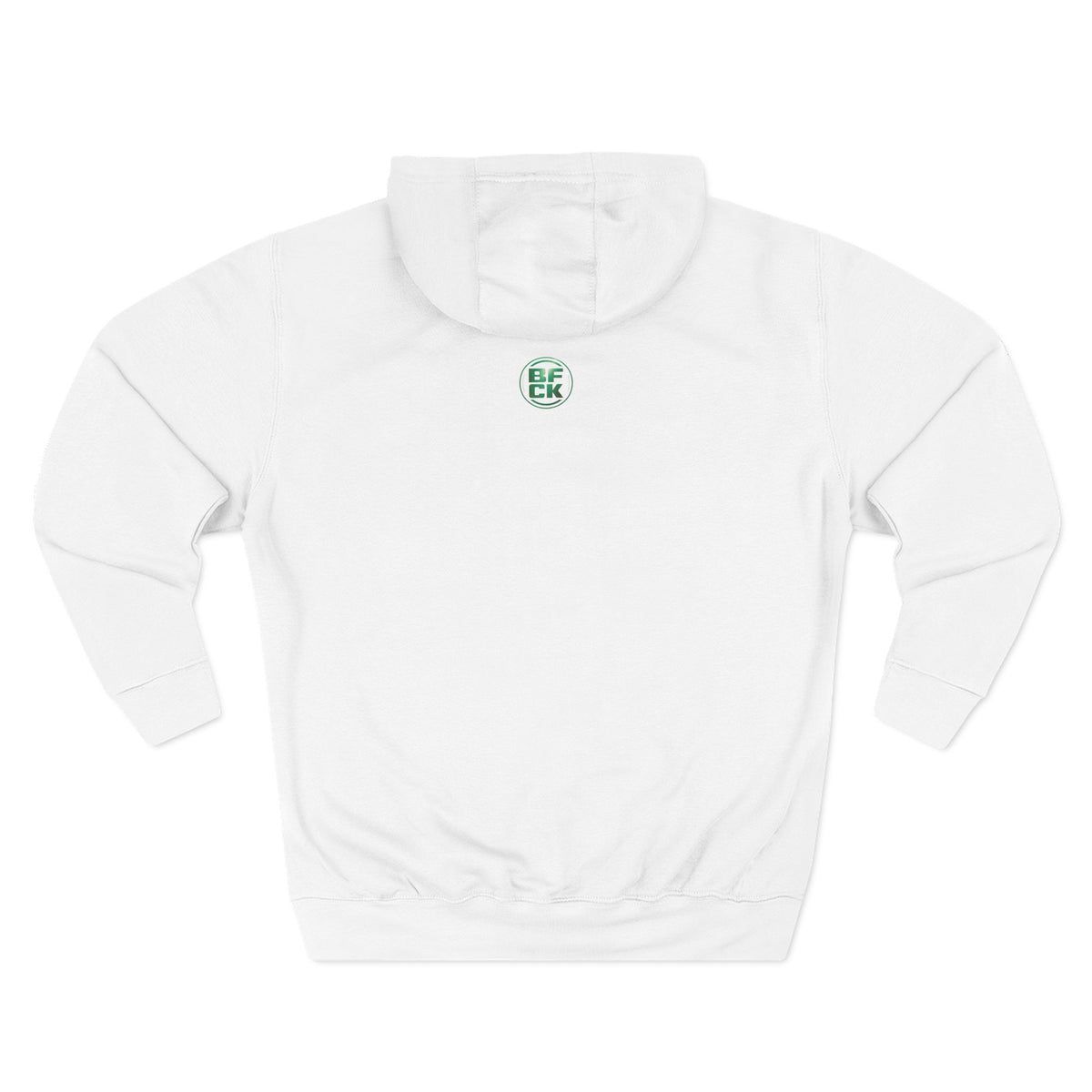Let's Wrestle! hoodie back with small BFCK logo at the neck