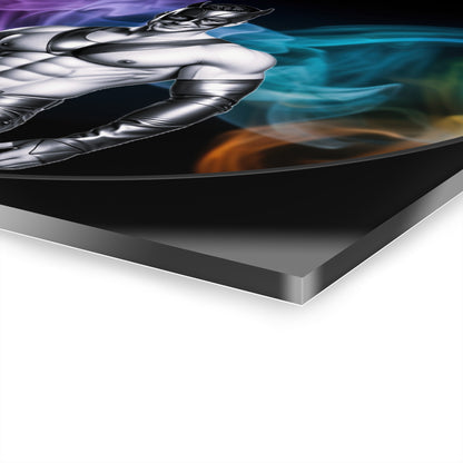 💥 "Masked Heat" — Glossy Acrylic Wall Print