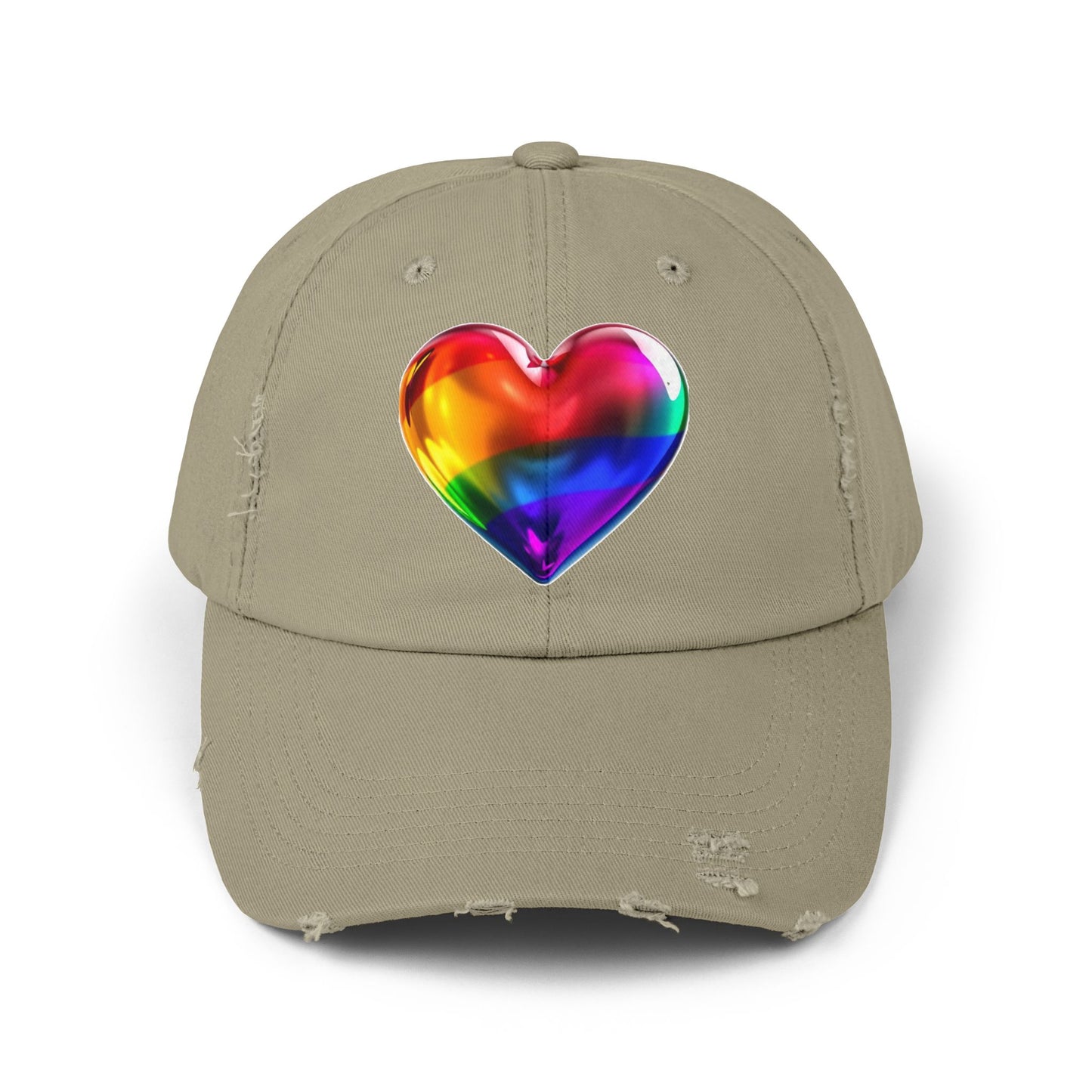 🌈PRIDE COLLECTION-THE BIG HEART-ON-DISTRESSED HAT