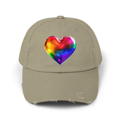 🌈PRIDE COLLECTION-THE BIG HEART-ON-DISTRESSED HAT
