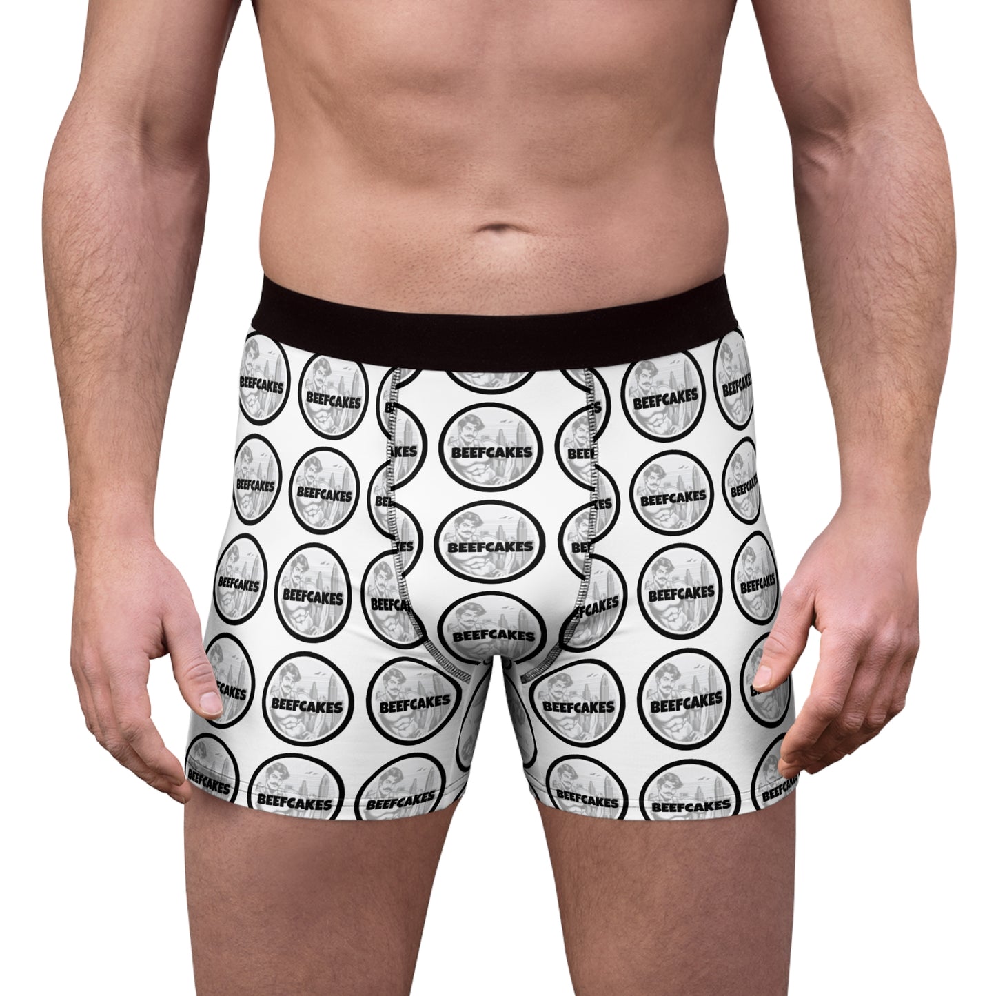 BEEFCAKE LOGO MEN'S BOXER BRIEFS