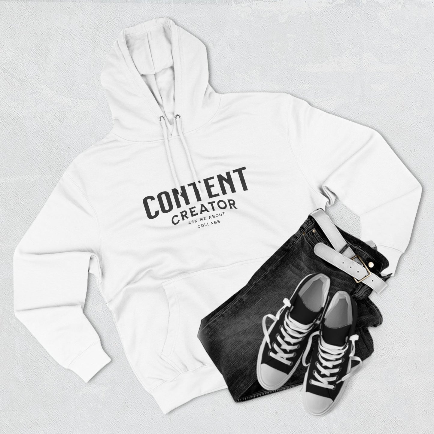 CONTENT CREATOR/Three-Panel Fleece Hoodie