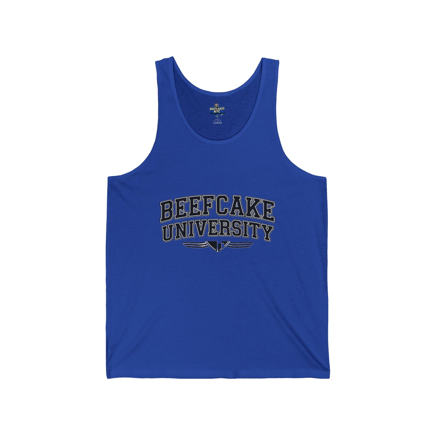 BEEFCAKE UNIVERSITY JERSEY TANK— VINTAGE COLLEGIATE GYM SHIRT