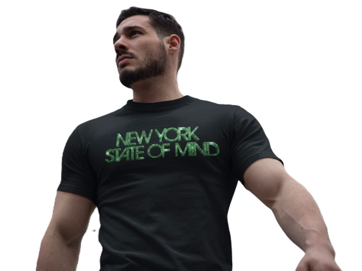 NEW YORK STATE OF MIND - GLITTER HTV EDITION (COMES IN GREEN, BLUE OR BLACK GLITTER)