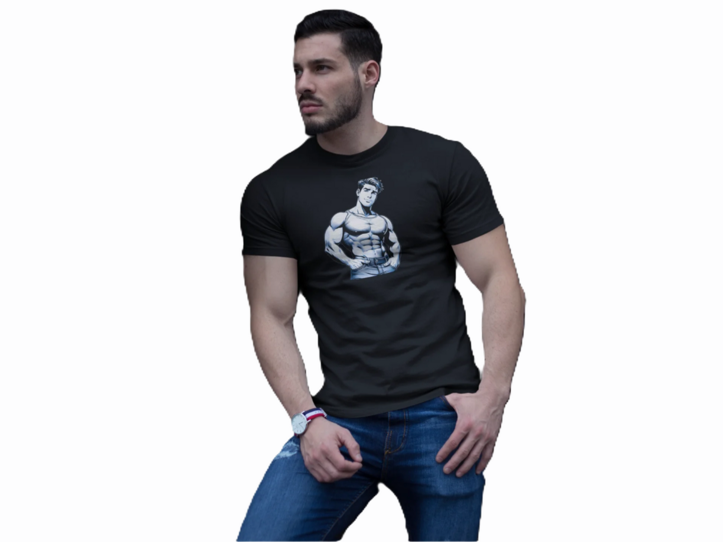 BEEFCAKE STEEL BLUE, MEN'S LIGHTWEIGHT TEE