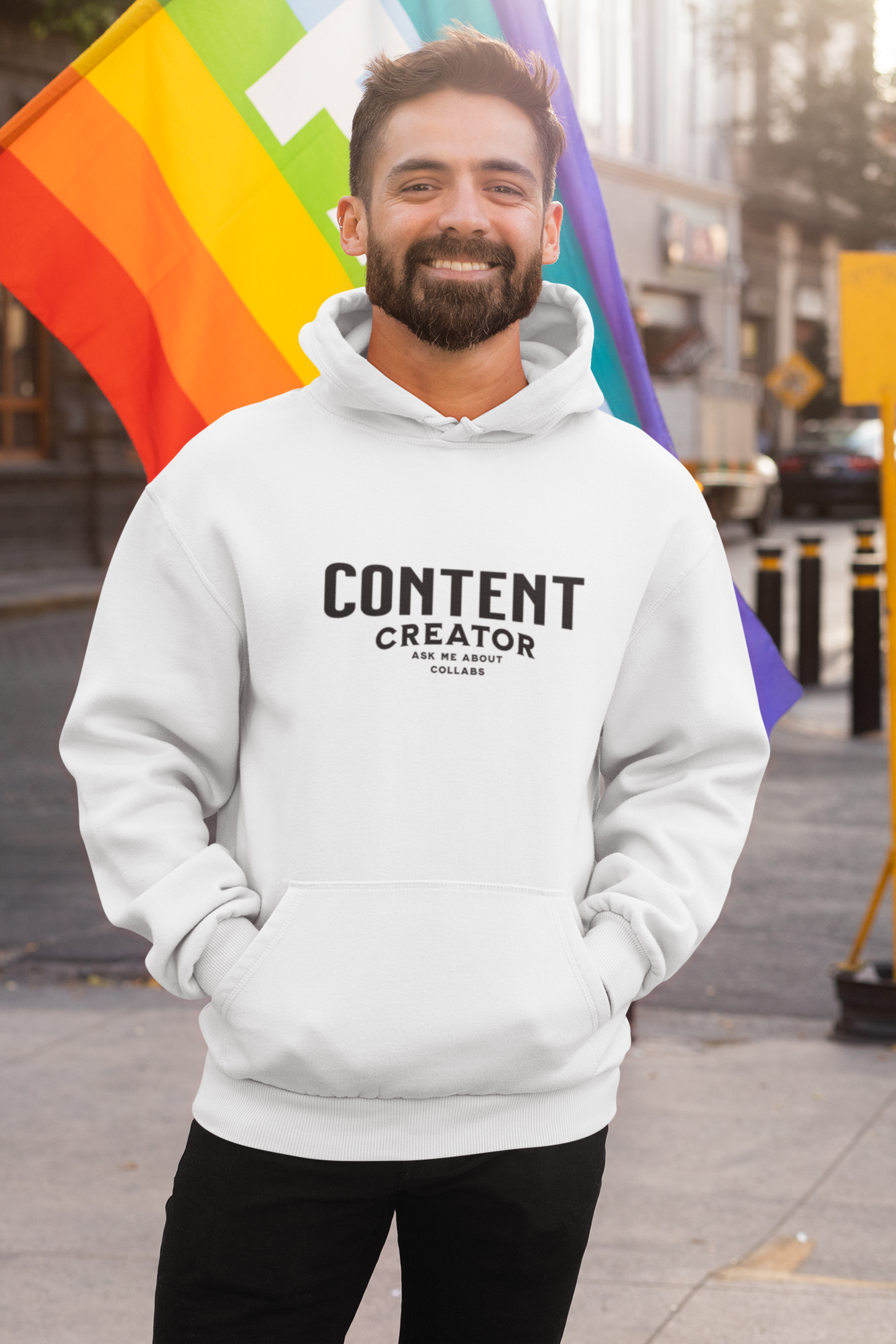 CONTENT CREATOR/Three-Panel Fleece Hoodie