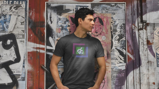 Blue Steel Print Tee-Flex in Full Color