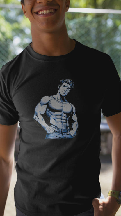 BEEFCAKE STEEL BLUE, MEN'S LIGHTWEIGHT TEE