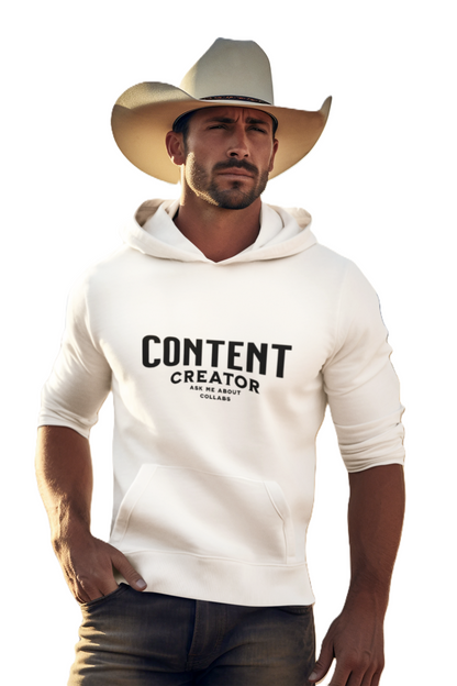 CONTENT CREATOR/Three-Panel Fleece Hoodie